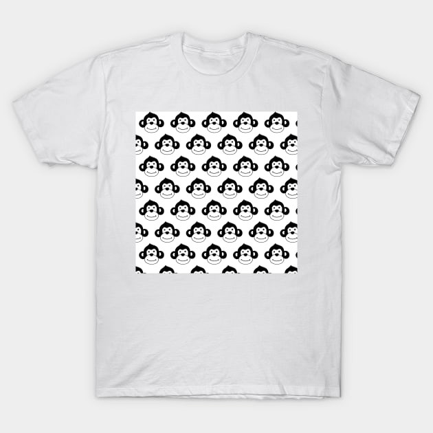 Cute monkies in black and white T-Shirt by bigmoments